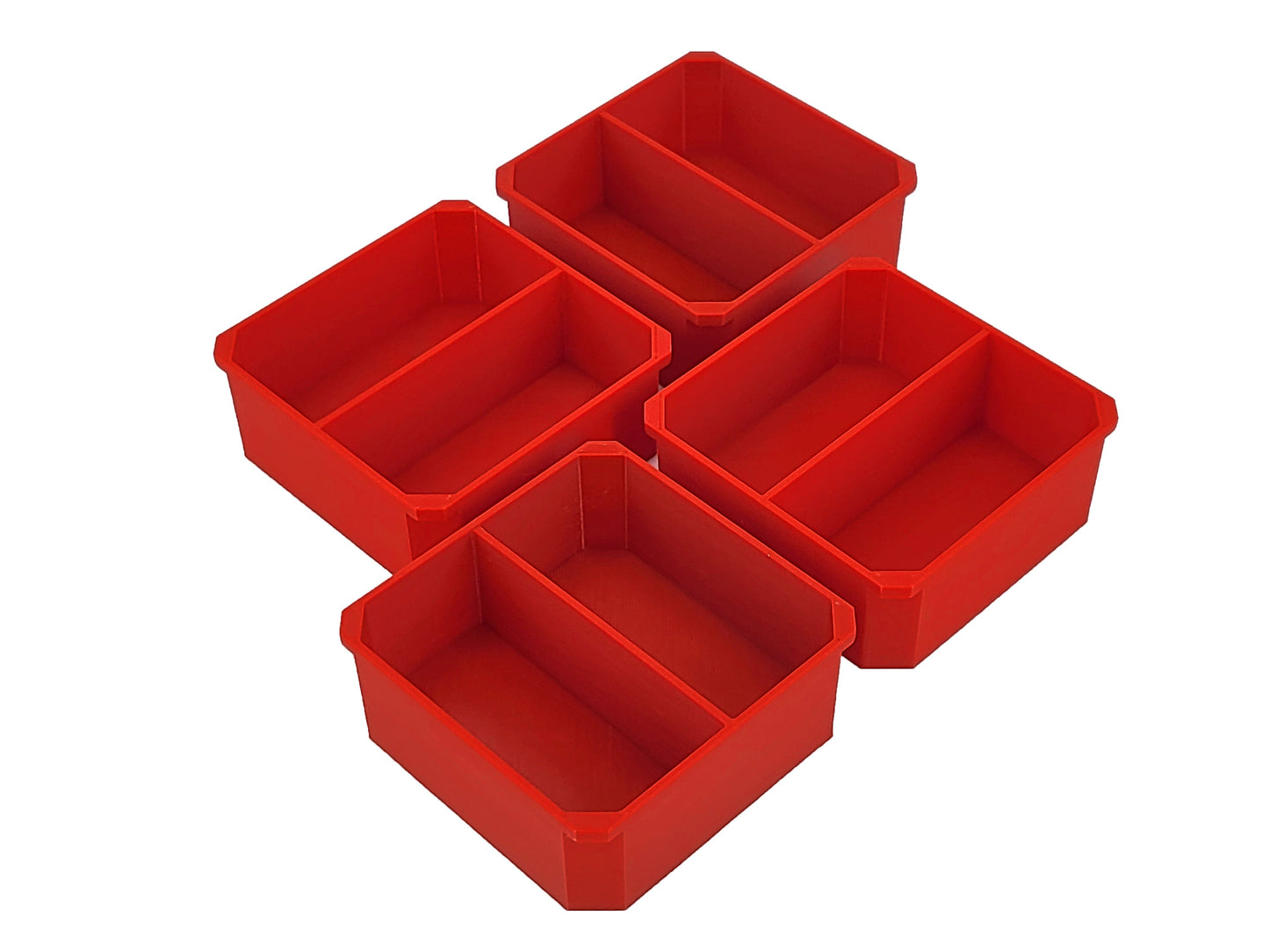 Milwaukee Packout Organizer Compatible 3rd Height Square Nesting Bins - Red