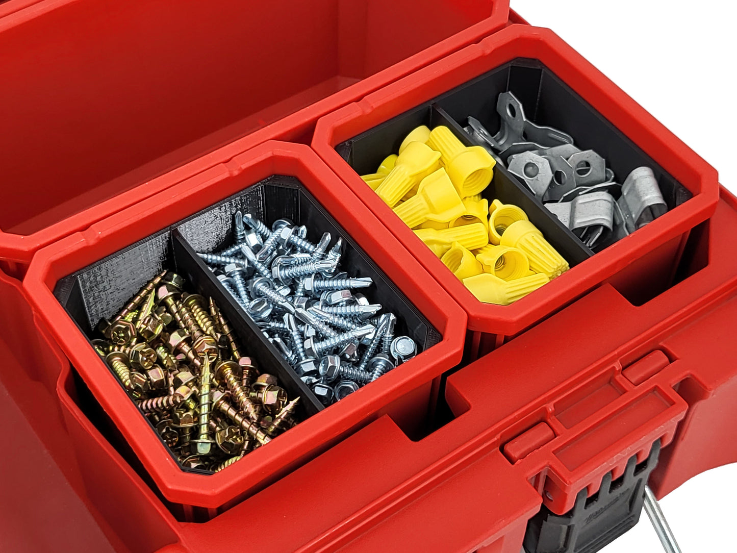 Milwaukee Packout Organizer Compatible 3rd Height Square Nesting Bins - Black