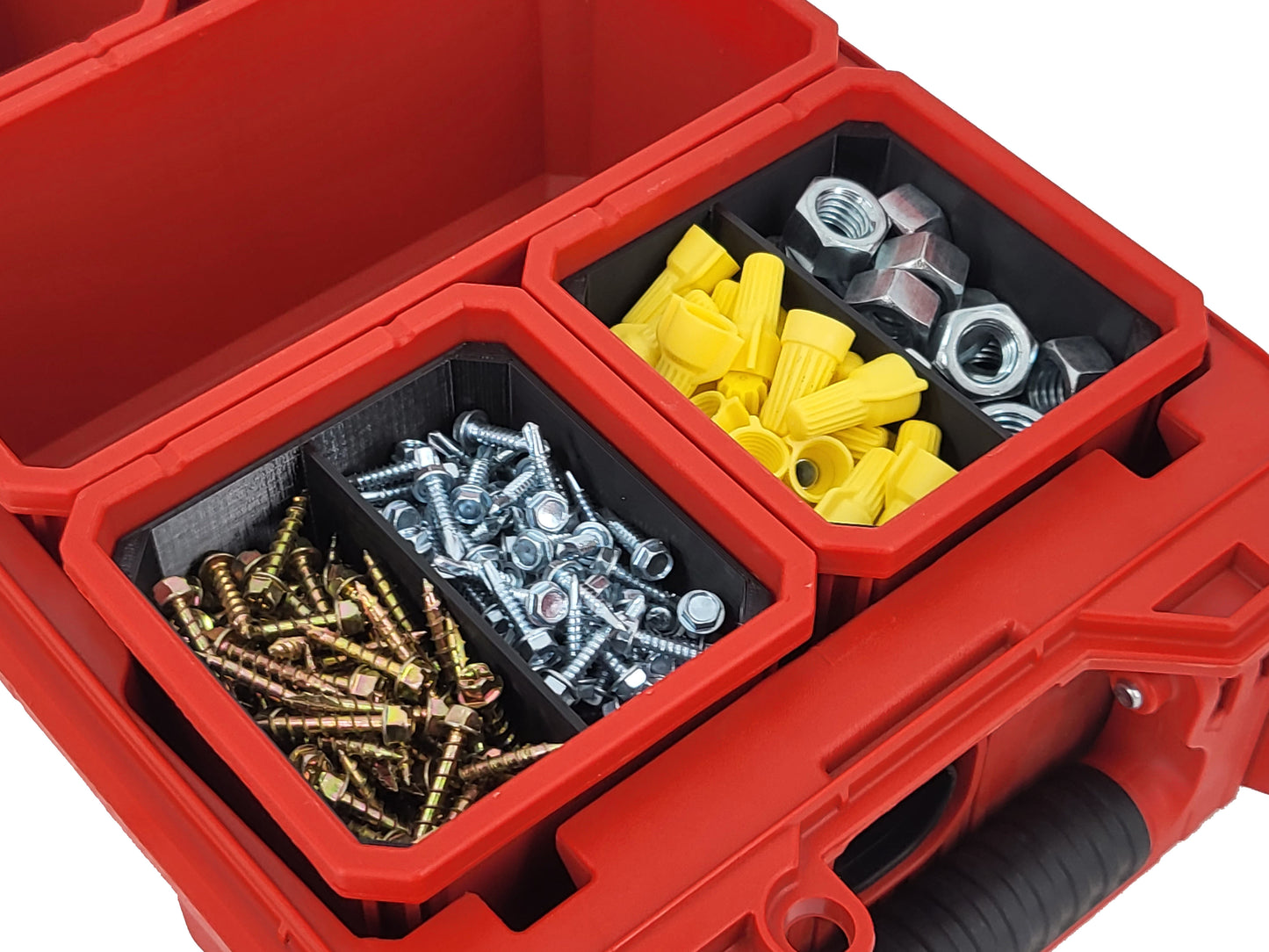 Milwaukee Packout Compact Organizer Compatible 3rd Height Square Nesting Bins - Black