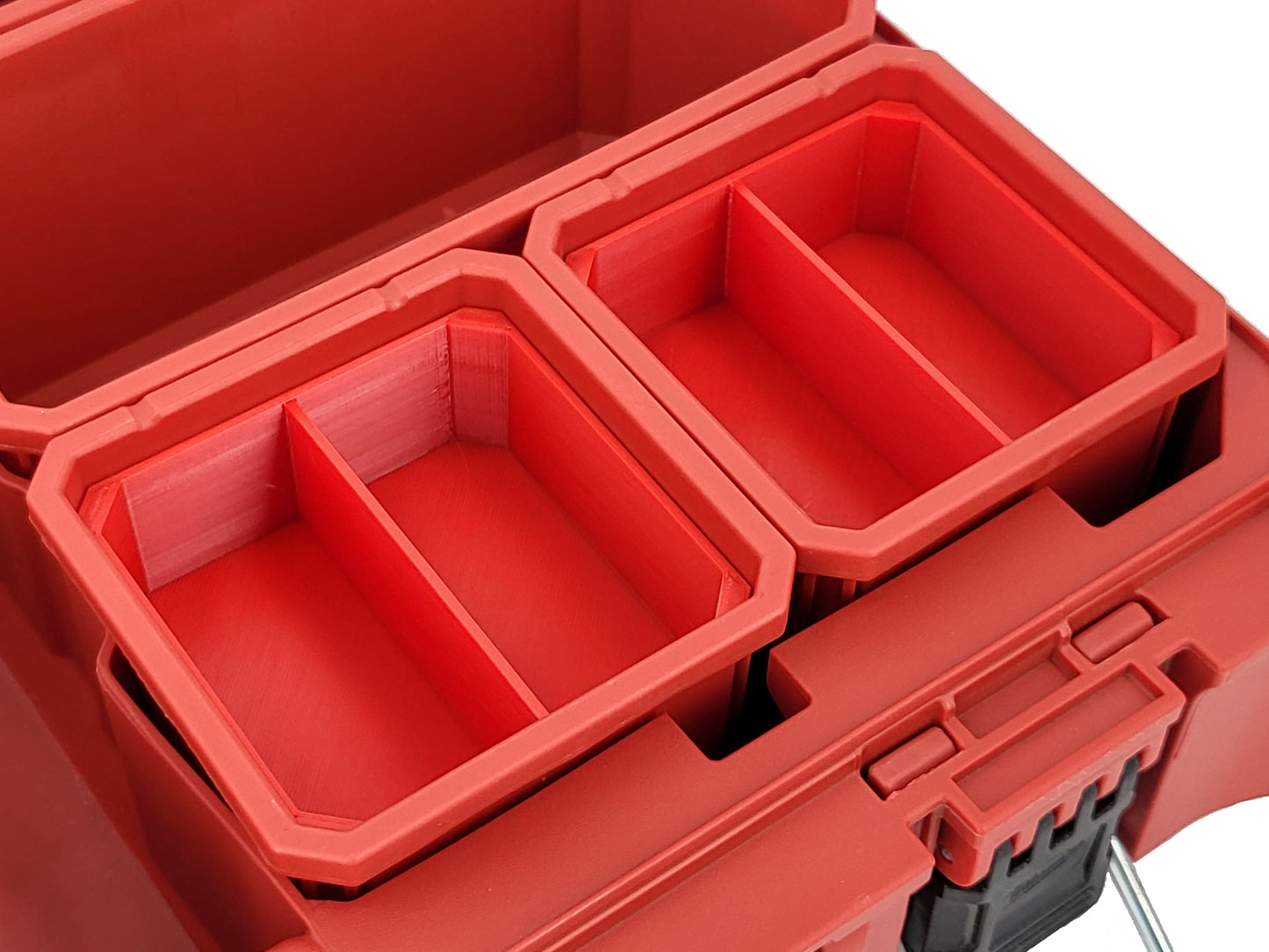 Milwaukee Packout Organizer Compatible 3rd Height Square Nesting Bins - Red