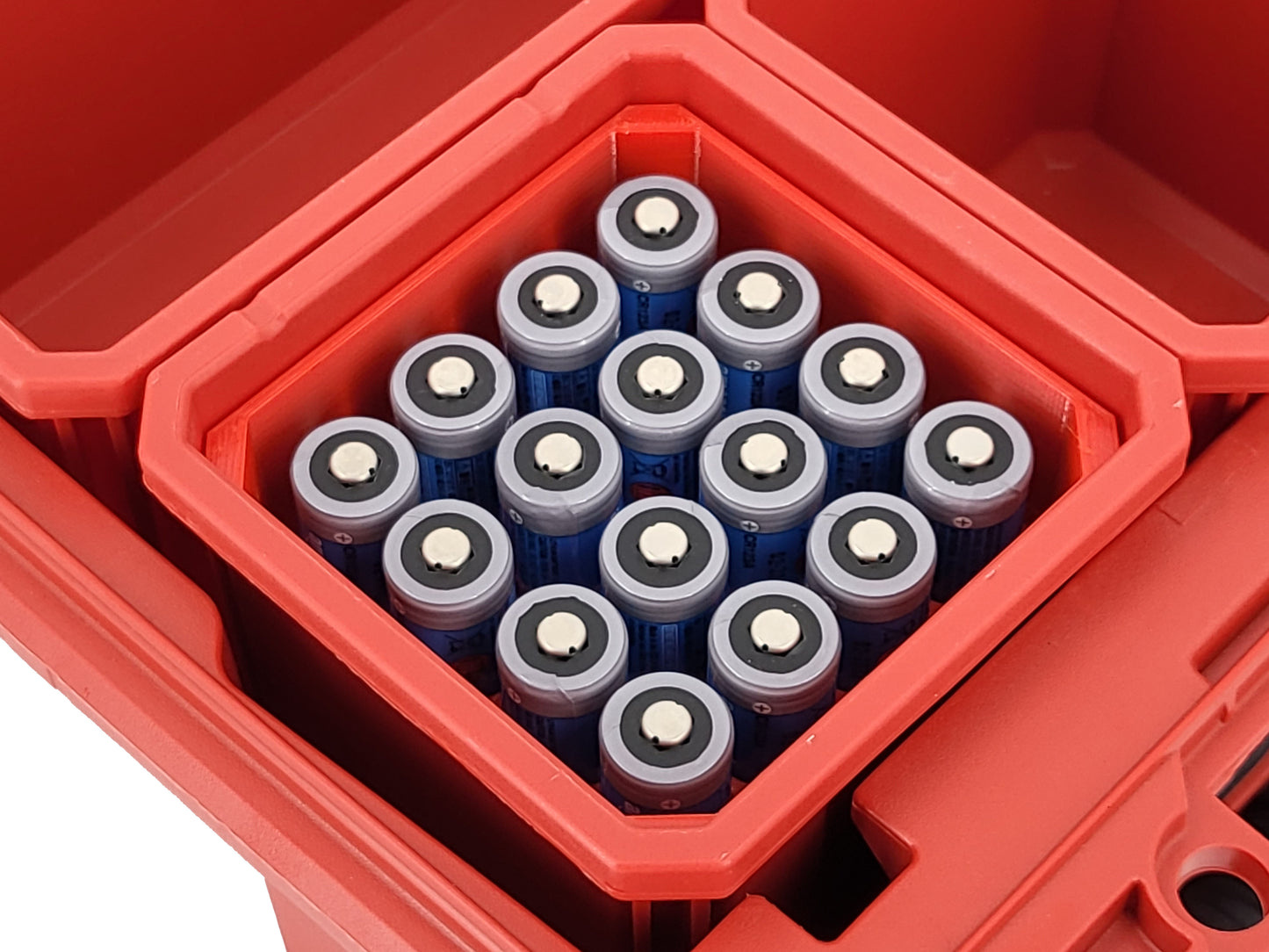 Milwaukee Packout Compact Organizer Compatible 18650 CR123 Lithium Battery Insert Bin