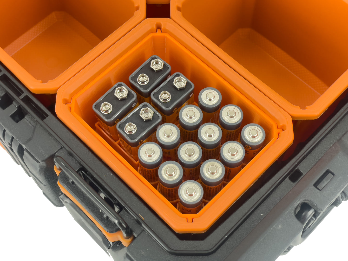 Ridgid Pro Organizer Compatible Small AA AAA C D 9V Battery Insert Bin