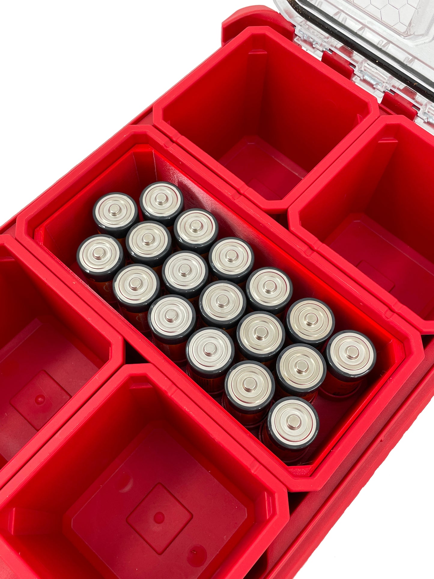 Milwaukee Packout Compact Organizer Compatible AA AAA C D 9V Long Battery Insert Bin