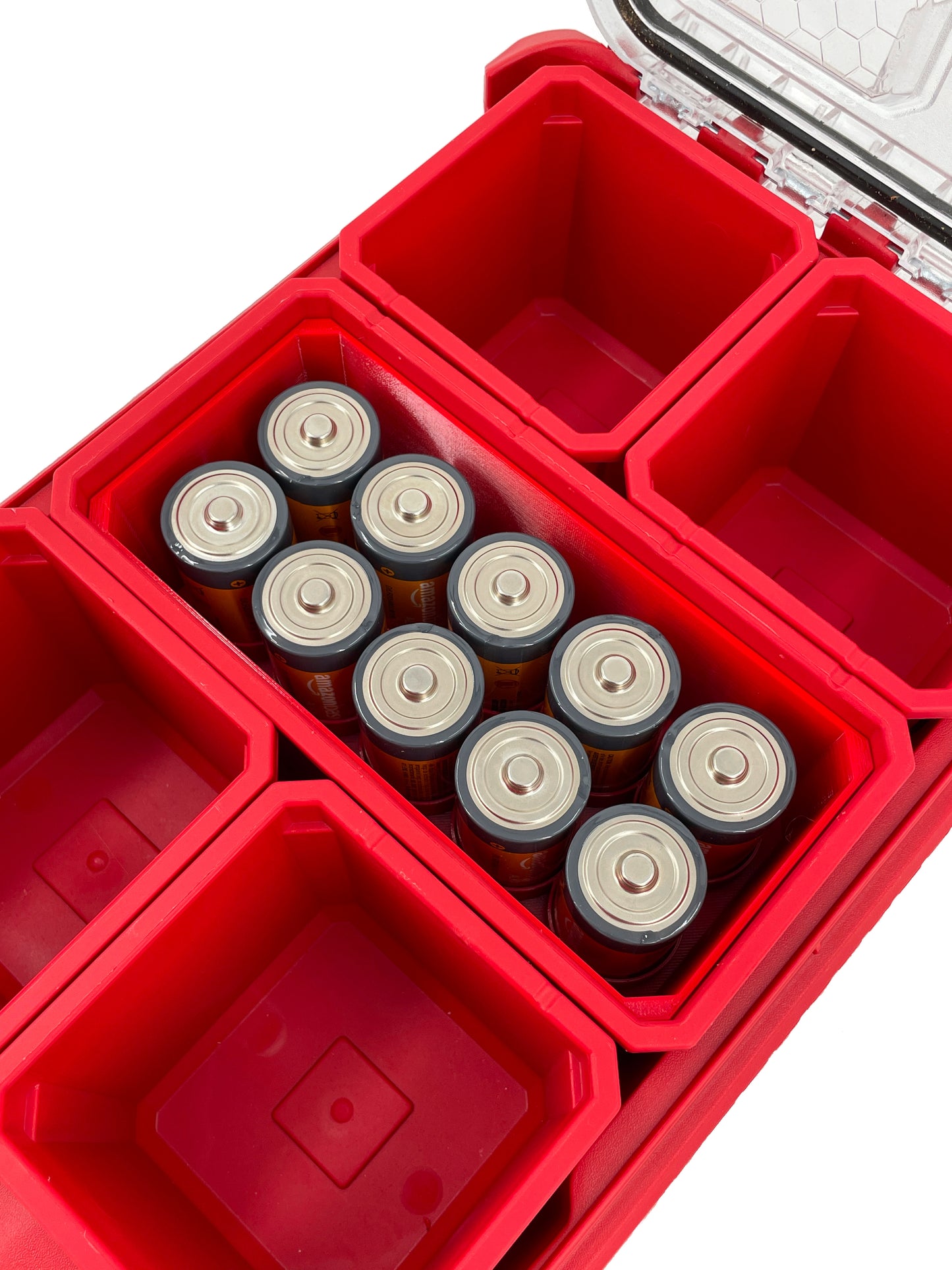 Milwaukee Packout Compact Organizer Compatible AA AAA C D 9V Long Battery Insert Bin