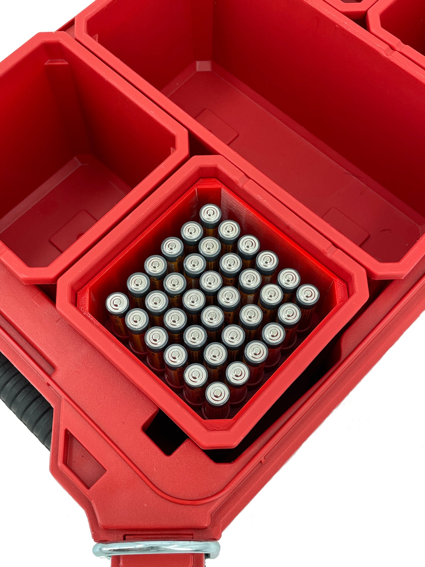 Milwaukee Packout Compact Organizer Compatible AA AAA C D 9V BTN Square Battery Insert Bin