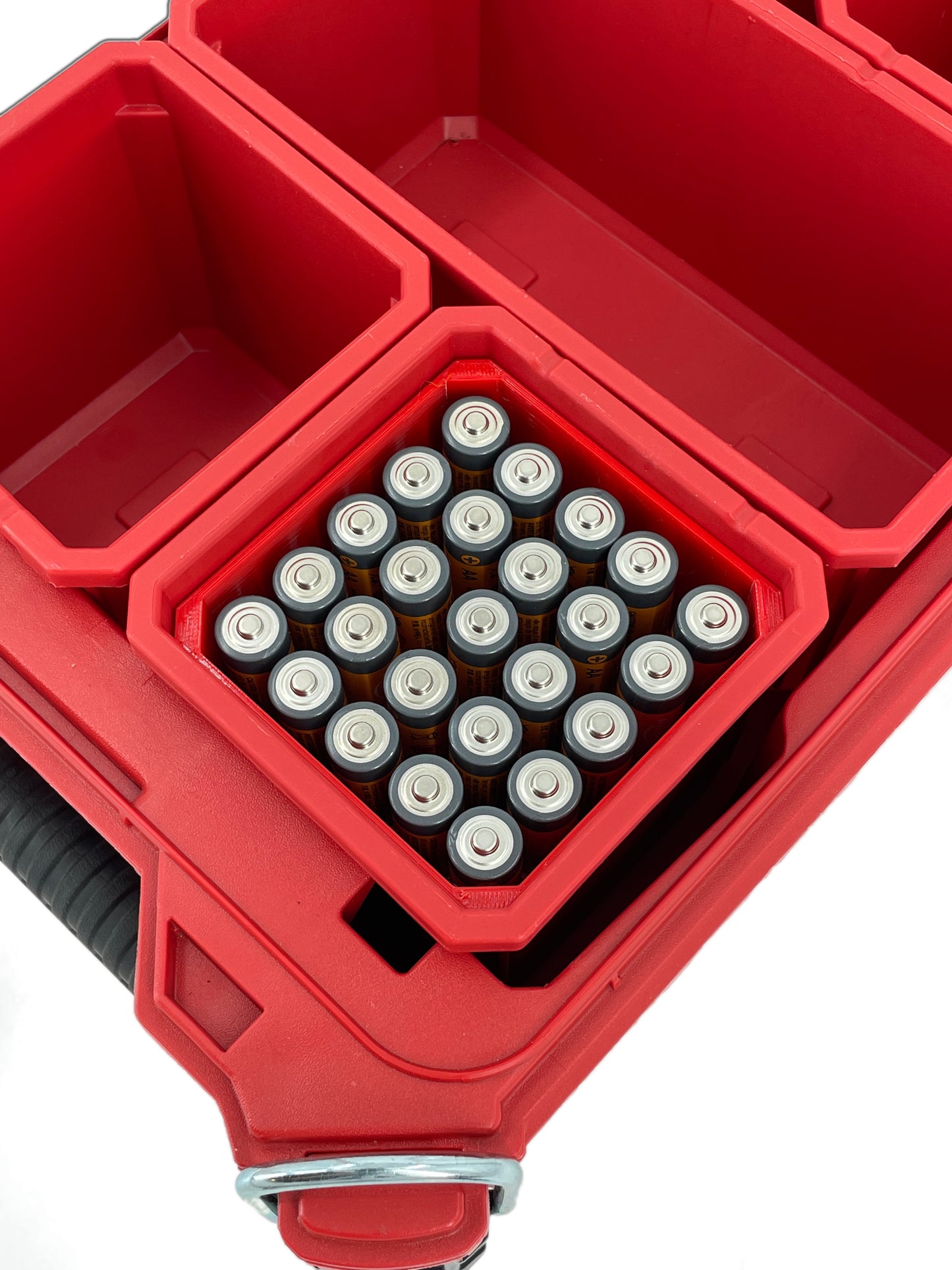 Milwaukee Packout Compact Organizer Compatible AA AAA C D 9V BTN Square Battery Insert Bin