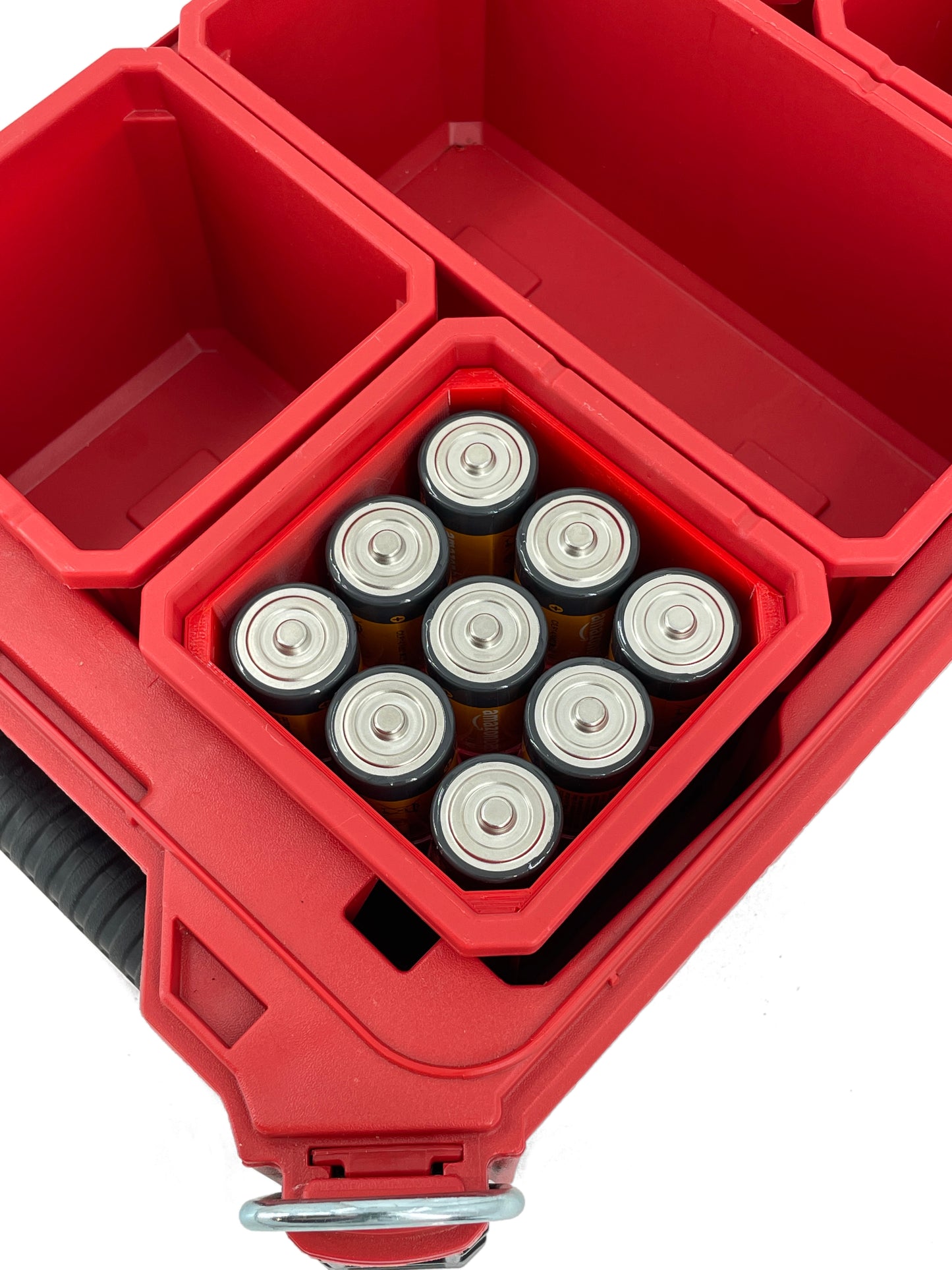 Milwaukee Packout Compact Organizer Compatible AA AAA C D 9V BTN Square Battery Insert Bin