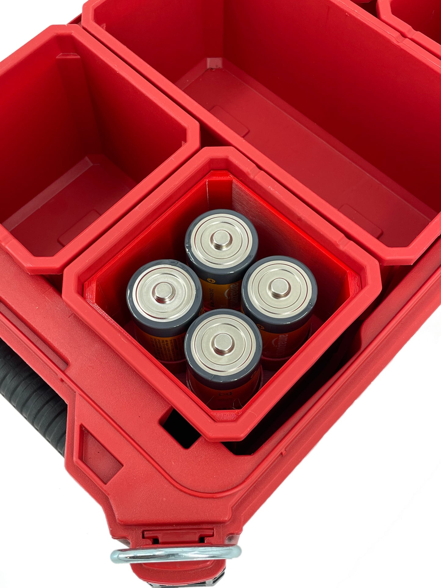 Milwaukee Packout Compact Organizer Compatible AA AAA C D 9V BTN Square Battery Insert Bin