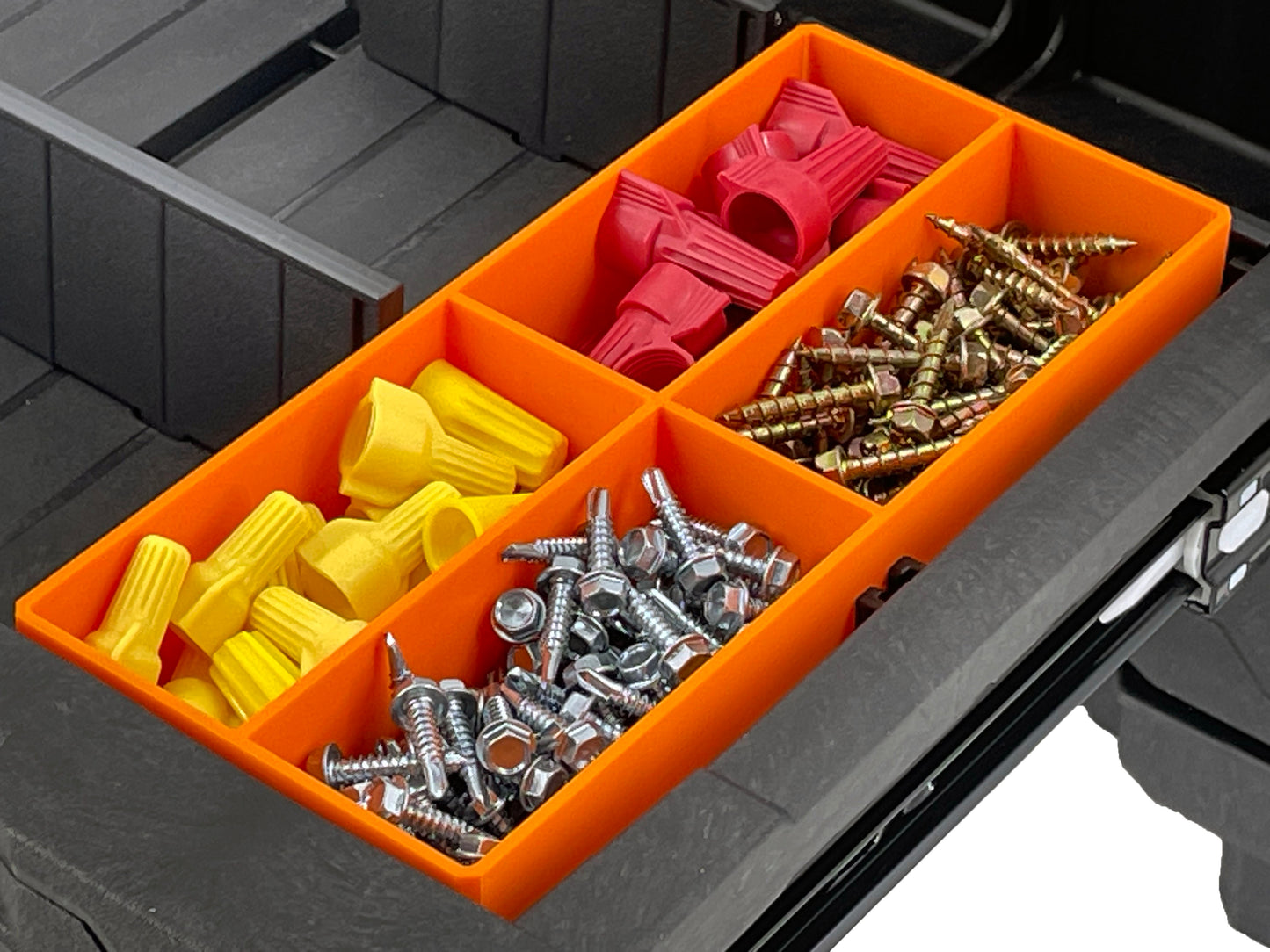 Ridgid 2.0 Pro Gear 3 Drawer Tool Organizer Box Compatible Medium Nesting Bins - Orange