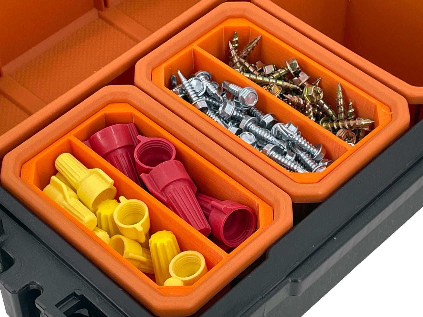 Ridgid 2.0 Pro Gear Small Parts Organizer Box Compatible Small Nesting Bins - Orange