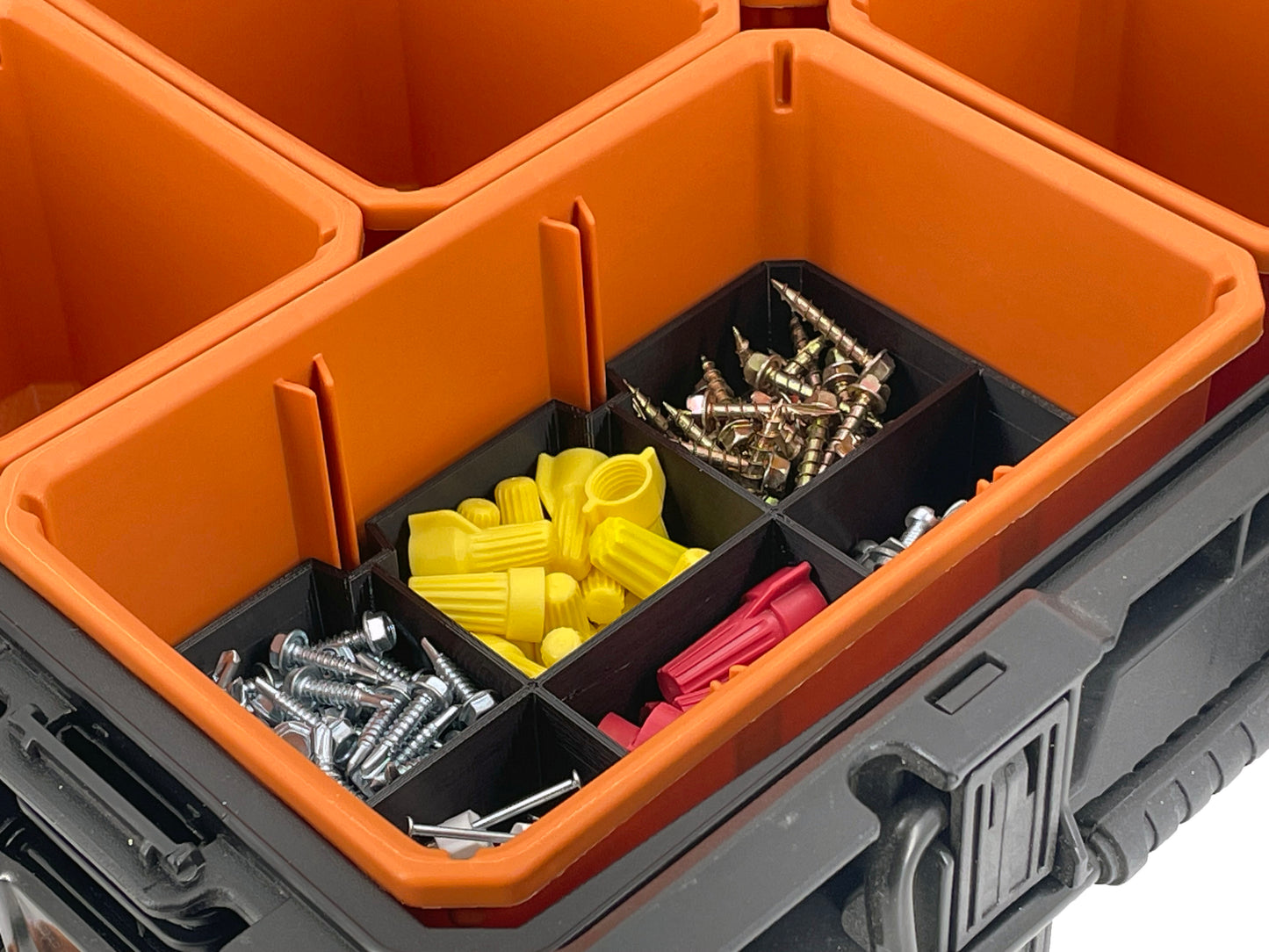 Ridgid Pro Organizer Compatible Large Nesting Bin Set - Black