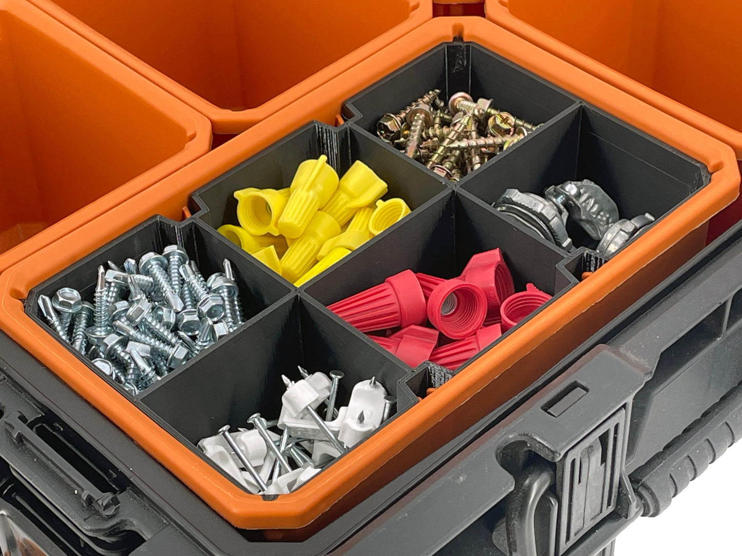 Ridgid Pro Organizer Compatible Large Nesting Bin Set - Black