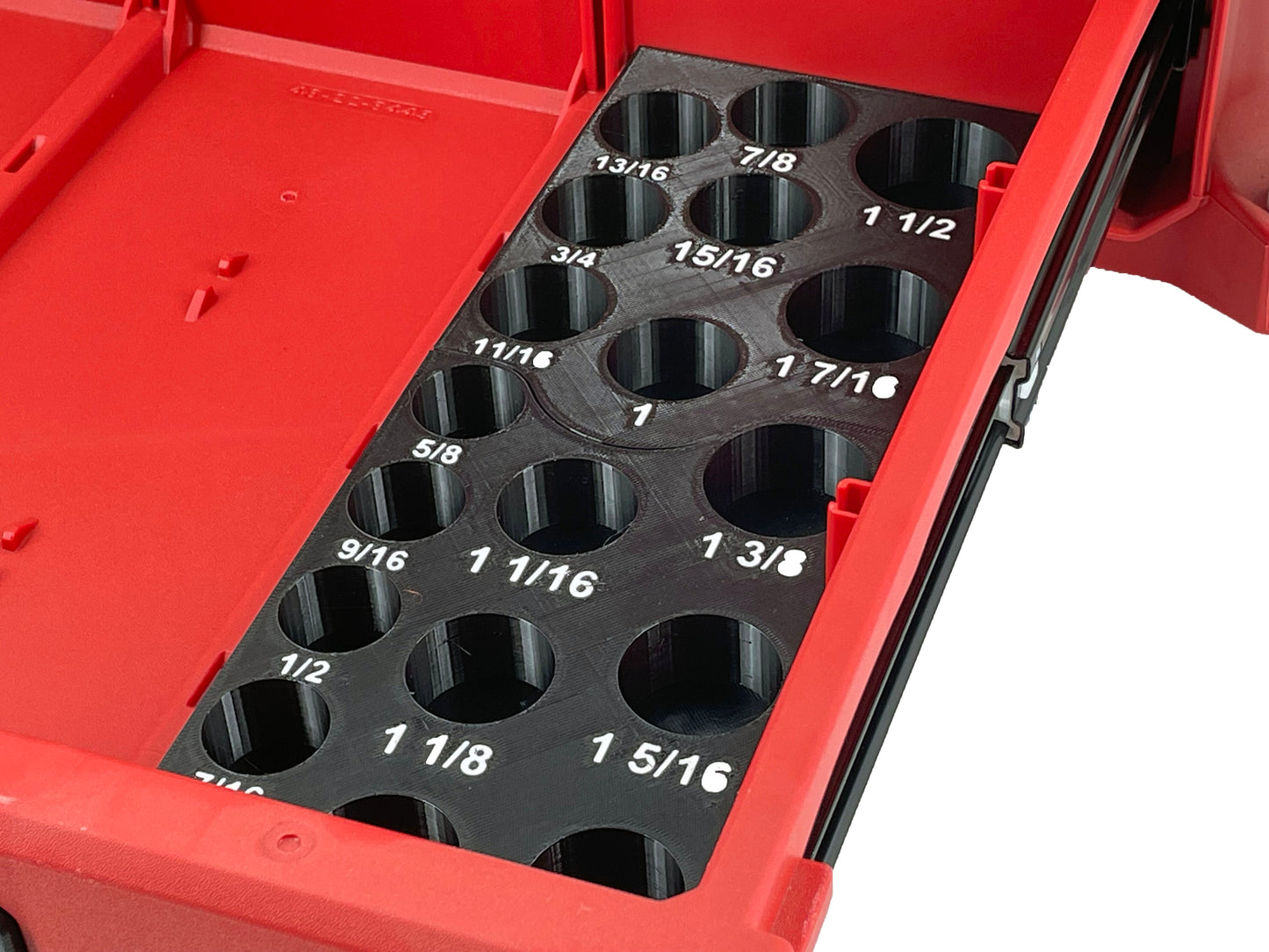 Milwaukee Packout 3 Drawer Tool Box Compatible 1/2" Drive Deep Socket Tray Insert - Black