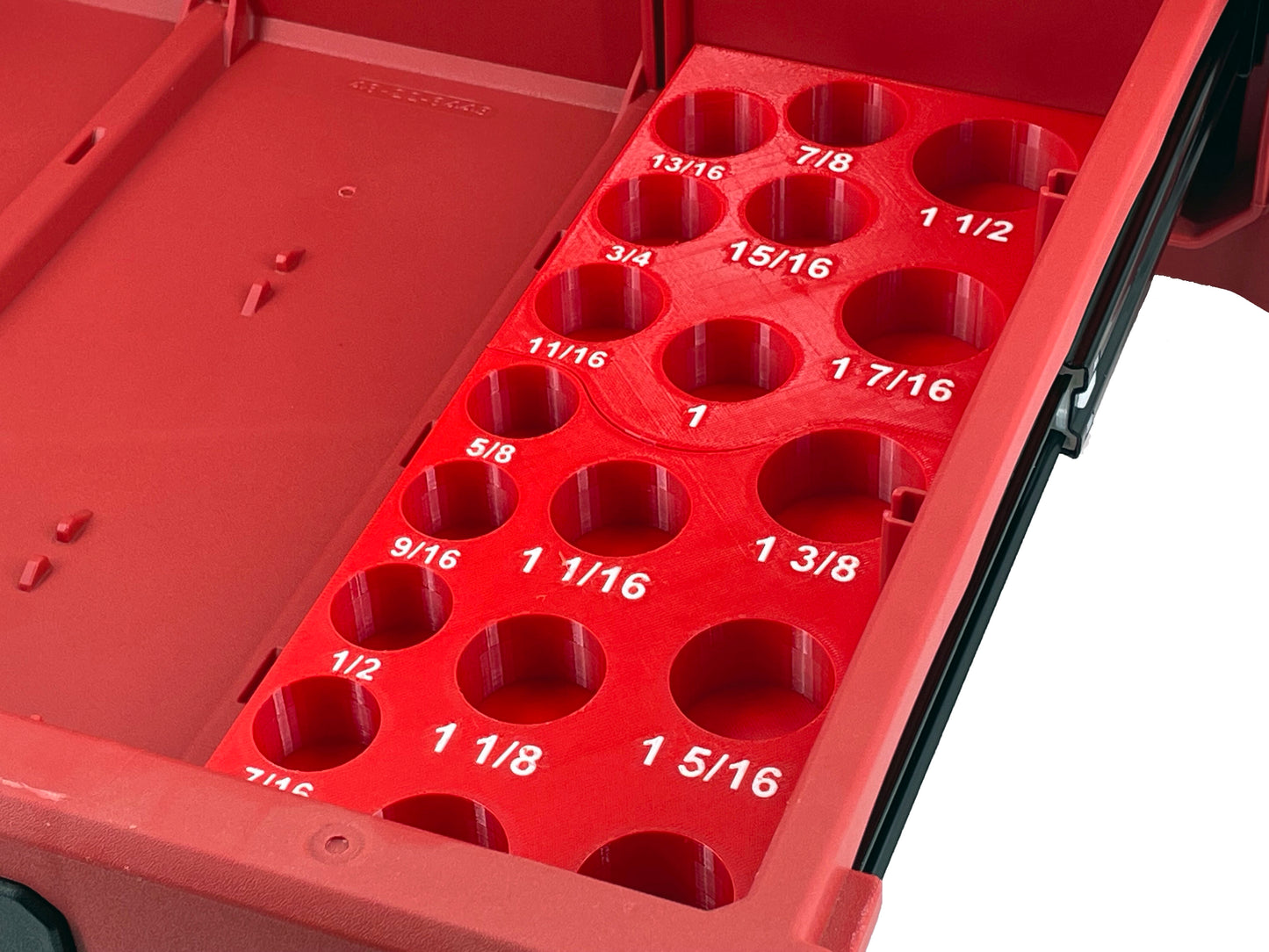 Milwaukee Packout 2 Drawer Tool Box Compatible 1/2" Drive Deep Socket Tray Insert - Red