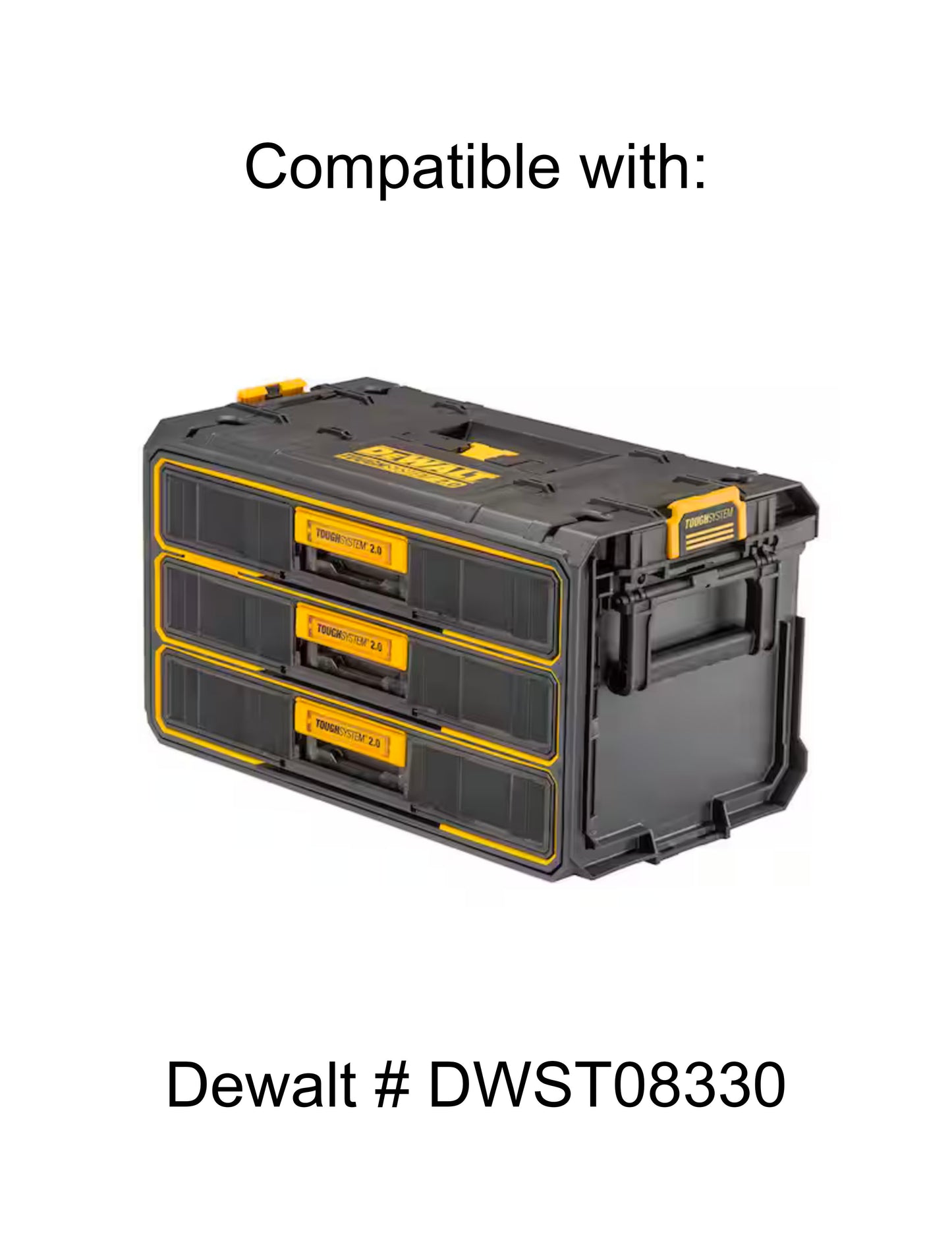 Dewalt ToughSystem 2.0 3-Drawer Tool Box Compatible Small Nesting Bin Sets - Black