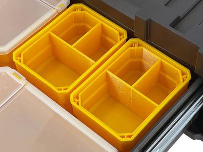 Dewalt TSTAK Single Deep Drawer Tool Organizer Box Compatible Small Cup Bins - Yellow