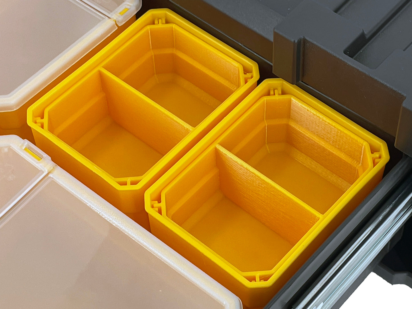 Dewalt TSTAK Single Deep Drawer Tool Organizer Box Compatible Small Cup Bins - Yellow