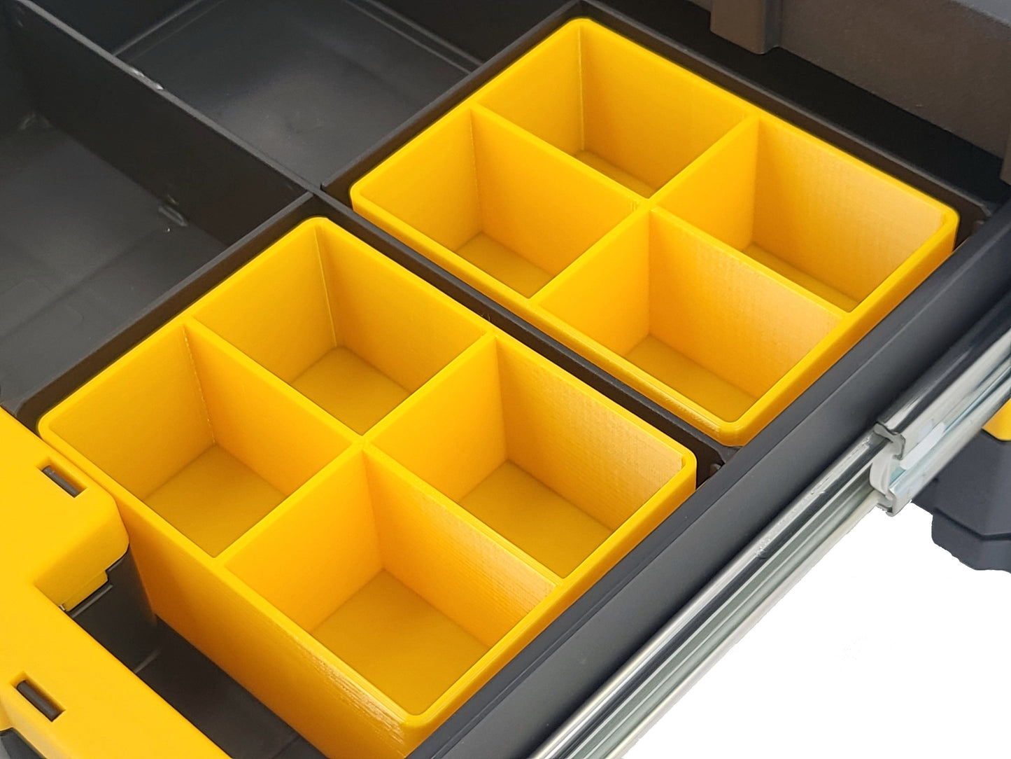 Dewalt TSTAK 2-Drawer Tool Box Compatible Small Nesting Bins - Yellow