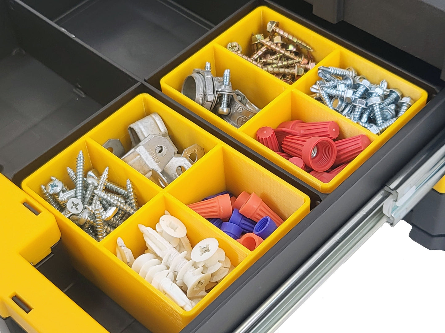 Dewalt TSTAK 2-Drawer Tool Box Compatible Small Nesting Bins - Yellow