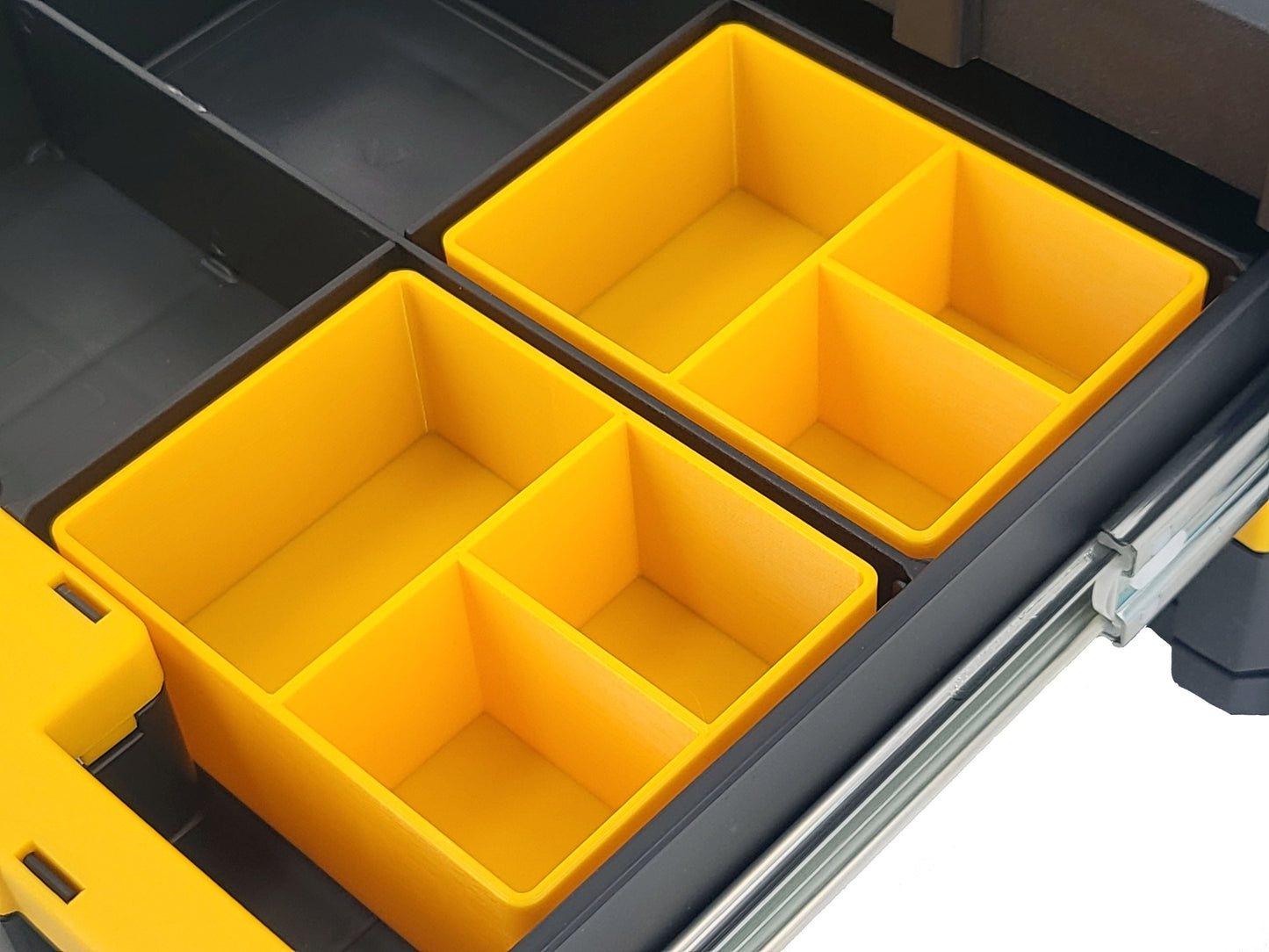 Dewalt TSTAK 2-Drawer Tool Box Compatible Small Nesting Bins - Yellow