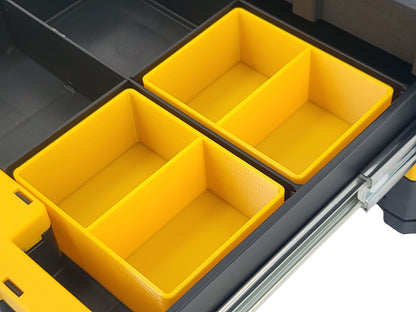 Dewalt TSTAK 2-Drawer Tool Box Compatible Small Nesting Bins - Yellow