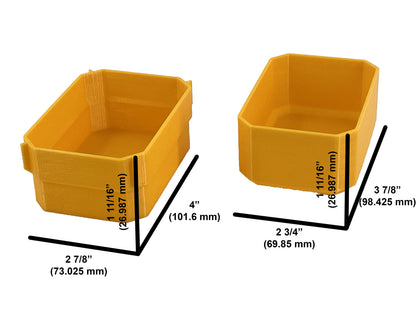 Dewalt Deep Pro Organizer Compatible Small Nesting Bin Set - Yellow