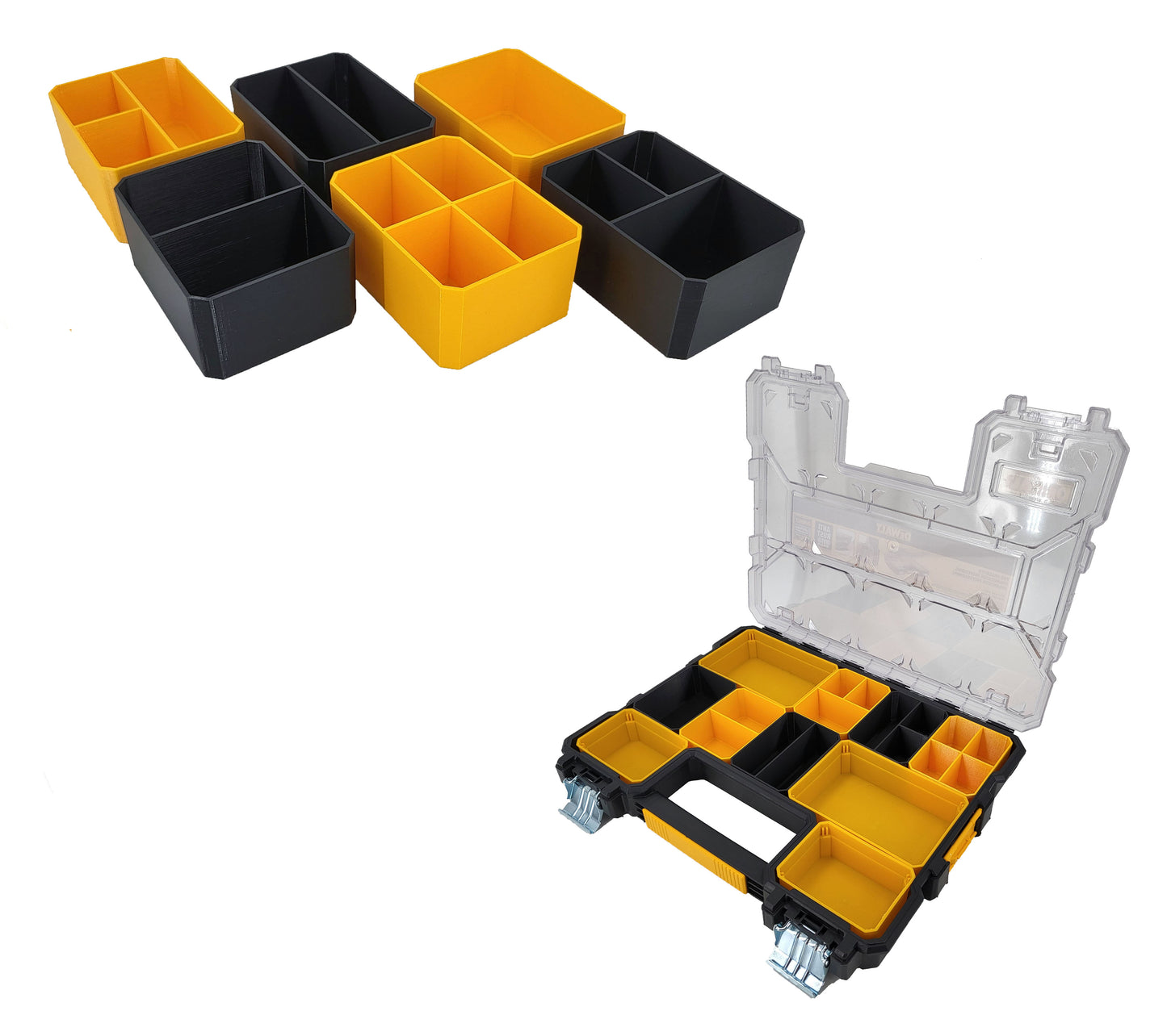 DeWalt Shallow Pro Organizer Compatible Small Nesting Bins - Black