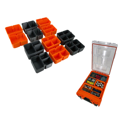 Klein Tools MODbox Tall Component Box, Half Width Organizer Compatible Small Nesting Insert Bins - Orange