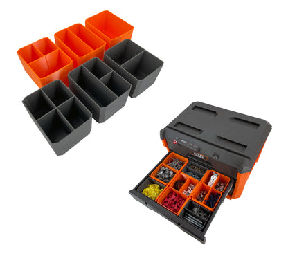 Klein Tools MODbox Three Drawer Toolbox Compatible Small Nesting Bin - Orange