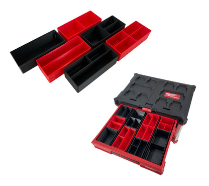 Milwaukee Packout 4-Drawer Tool Box Compatible Large Nesting Bins - Red