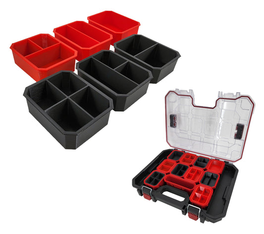 Husky Build-Out Deep Organizer Compatible Small Nesting Bins - Black