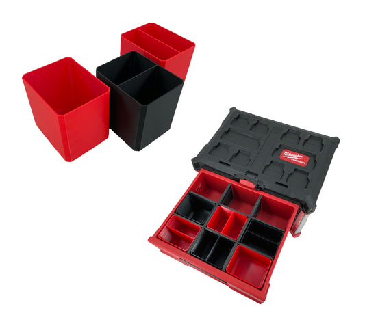 Milwaukee Packout 2-Drawer Tool Box Compatible Small Nesting Bins - Black