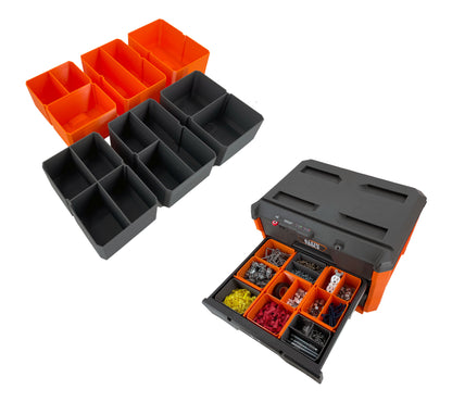 Klein Tools MODbox Three Drawer Toolbox Compatible Medium Nesting Bin - Orange