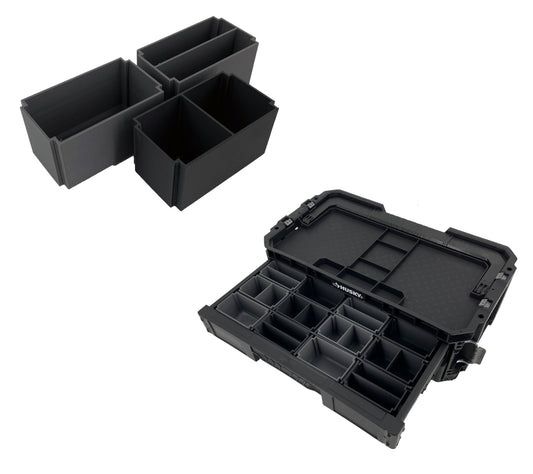 Husky Connect 2-Drawer Organizer Compatible Small Nesting Bins - Black