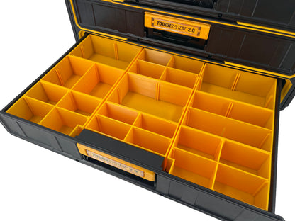 Dewalt ToughSystem 2.0 3-Drawer Tool Box Compatible Small Nesting Bin Sets - Yellow