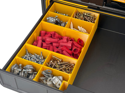 Dewalt ToughSystem 2.0 3-Drawer Tool Box Compatible Small Nesting Bin Sets - Yellow