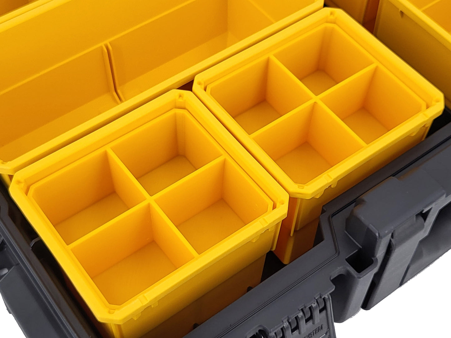 DeWalt ToughSystem 2.0 Full-Size Organizer Compatible Small Nesting Bins - Yellow