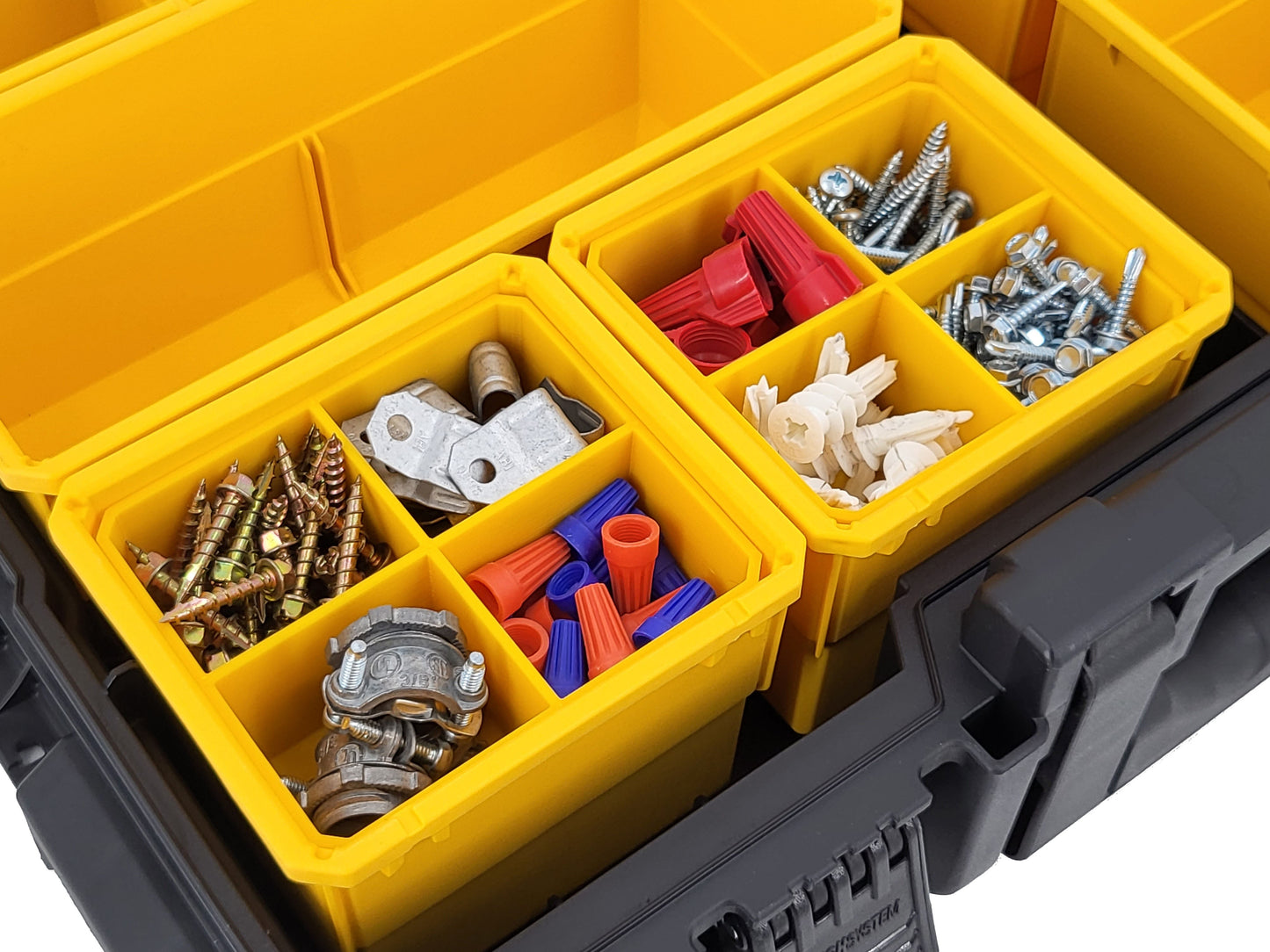 DeWalt ToughSystem 2.0 Full-Size Organizer Compatible Small Nesting Bins - Yellow