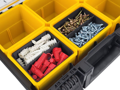 DeWalt ToughSystem 2.0 Deep Compact Organizer Compatible Small Nesting Bins - Black