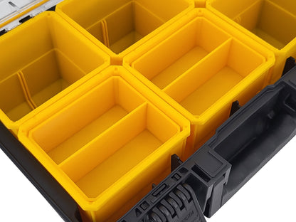 DeWalt ToughSystem 2.0 Deep Compact Organizer Compatible Small Nesting Bins - Yellow