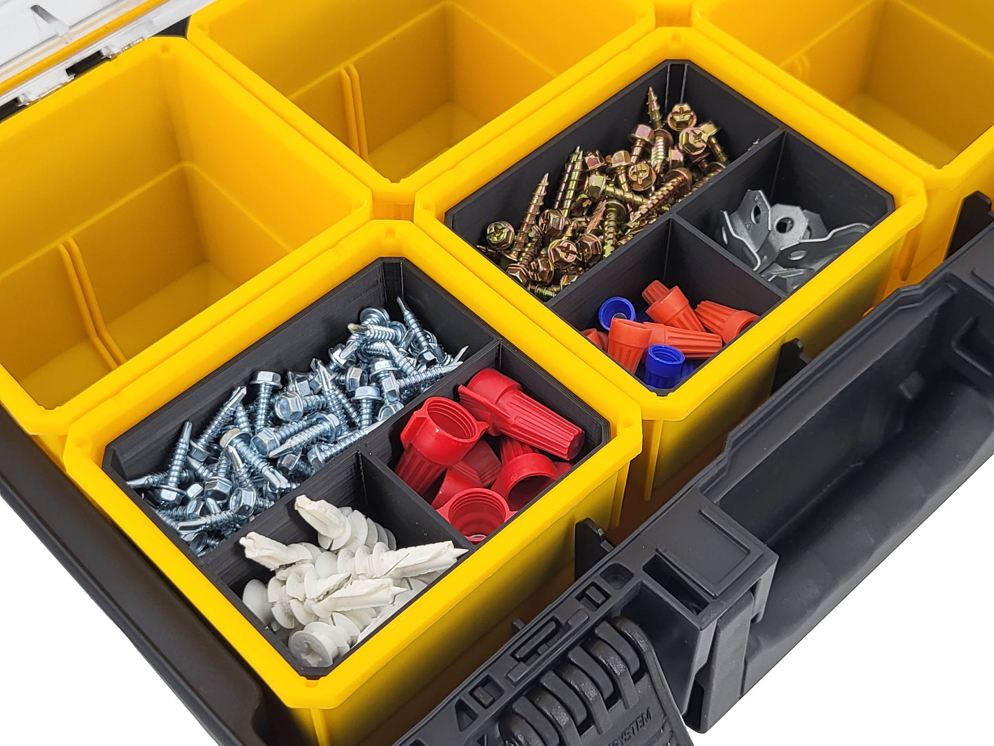 DeWalt ToughSystem 2.0 Deep Compact Organizer Compatible Small Nesting Bins - Black