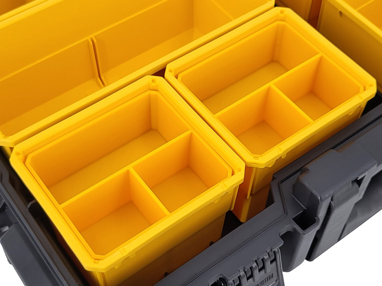 DeWalt ToughSystem 2.0 Full-Size Organizer Compatible Small Nesting Bins - Yellow