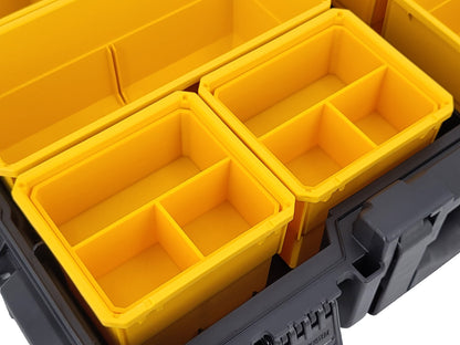 DeWalt ToughSystem 2.0 Full-Size Organizer Compatible Small Nesting Bins - Yellow