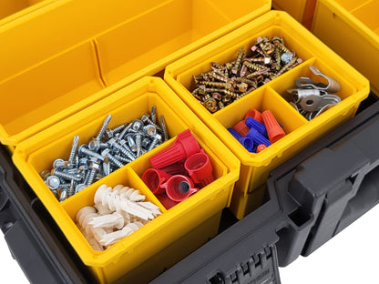 DeWalt ToughSystem 2.0 Full-Size Organizer Compatible Small Nesting Bins - Yellow