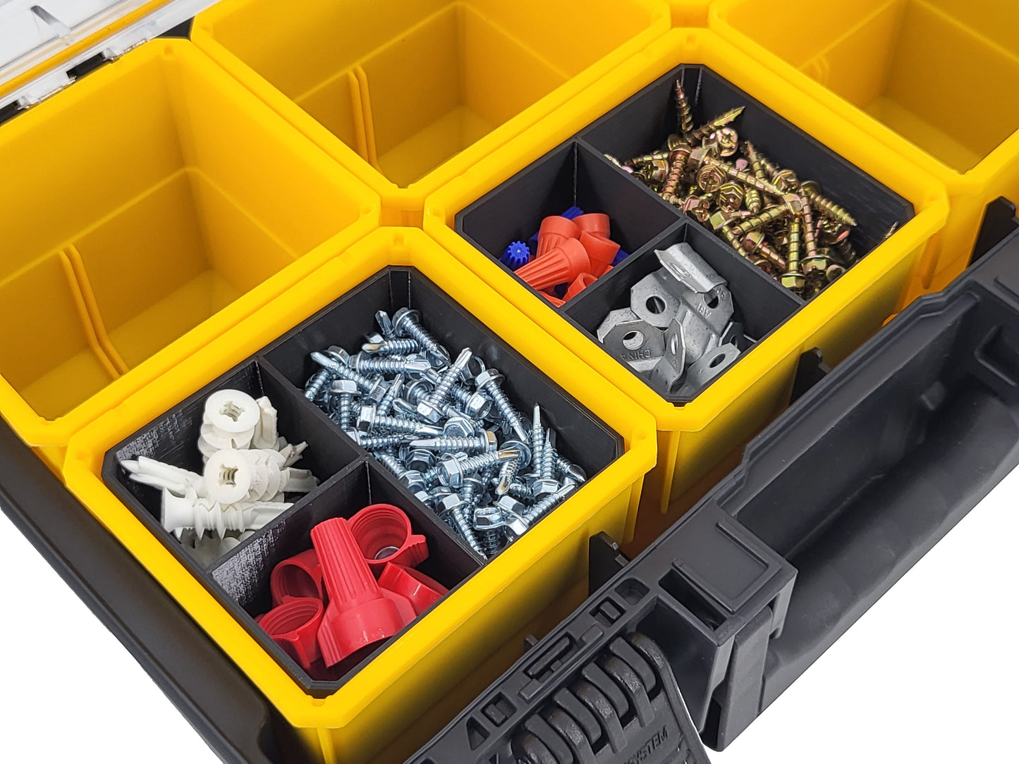 DeWalt ToughSystem 2.0 Deep Compact Organizer Compatible Small Nesting Bins - Black