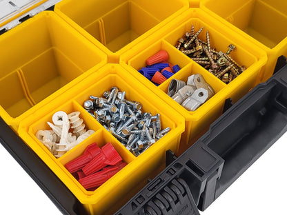 DeWalt ToughSystem 2.0 Deep Compact Organizer Compatible Small Nesting Bins - Yellow