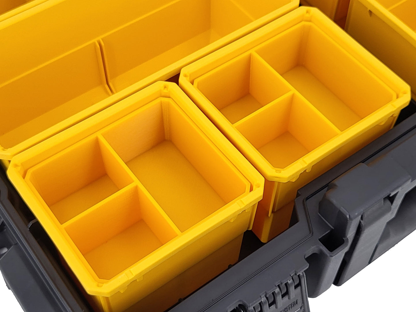 DeWalt ToughSystem 2.0 Full-Size Organizer Compatible Small Nesting Bins - Yellow