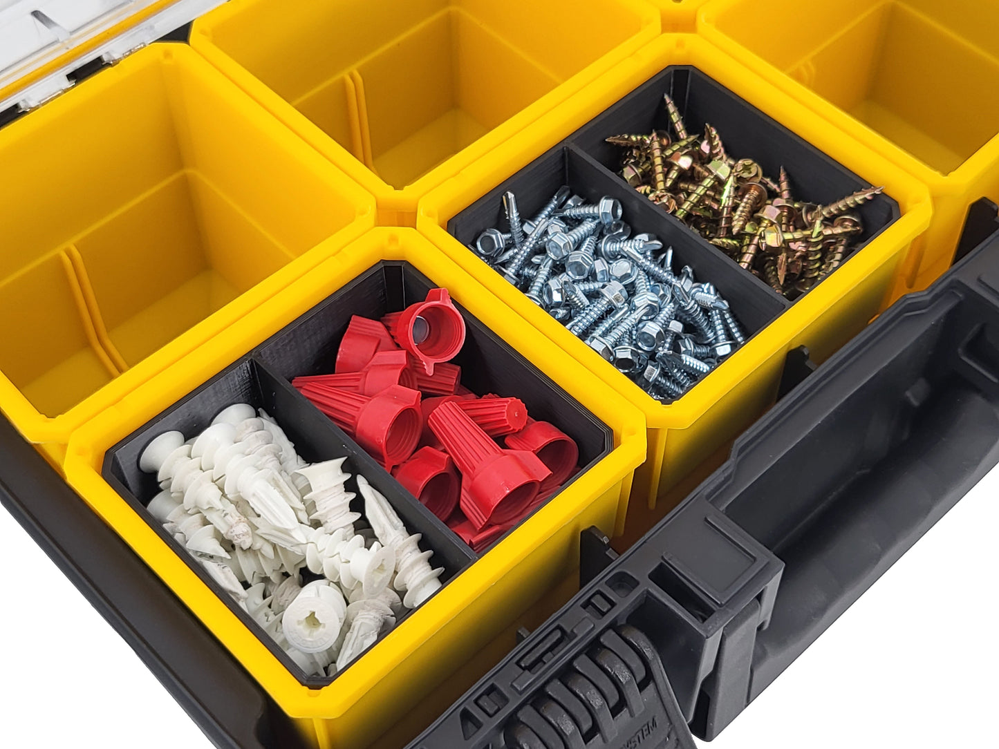 DeWalt ToughSystem 2.0 Deep Compact Organizer Compatible Small Nesting Bins - Yellow