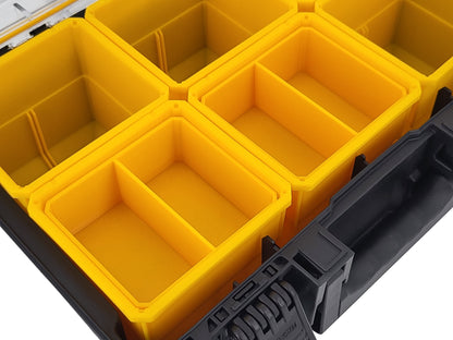 DeWalt ToughSystem 2.0 Deep Compact Organizer Compatible Small Nesting Bins - Yellow