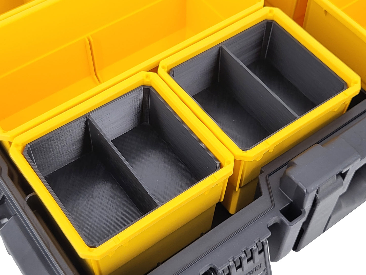 DeWalt ToughSystem 2.0 Full-Size Organizer Compatible Small Nesting Bins - Black